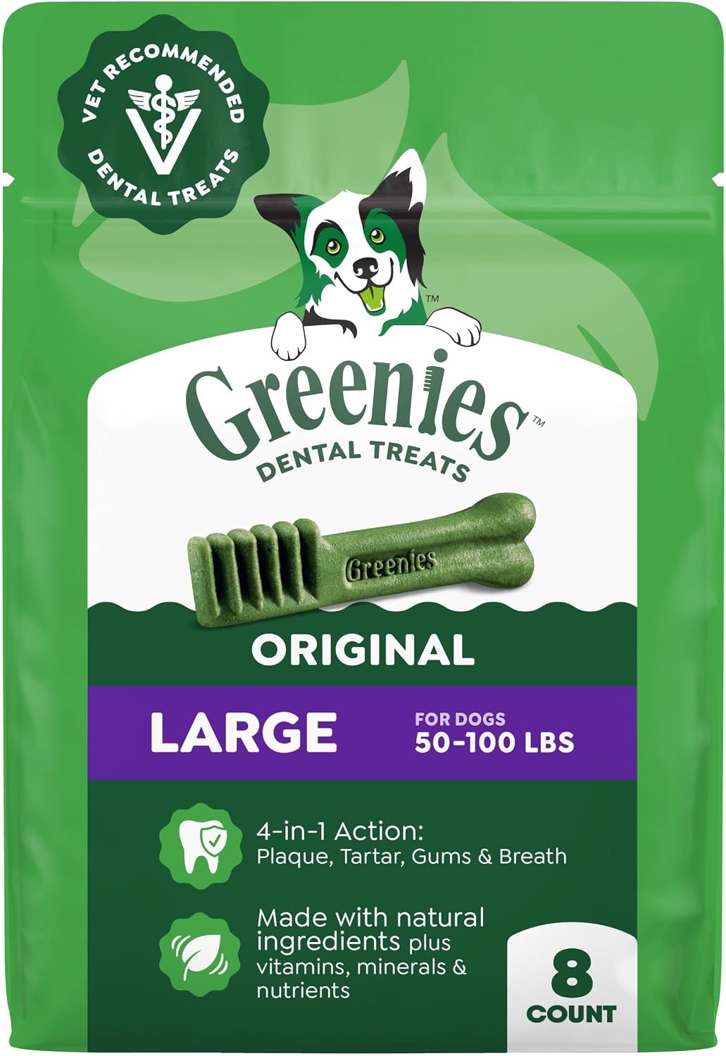 Large Natural Dental Dog Treats, Original Flavor