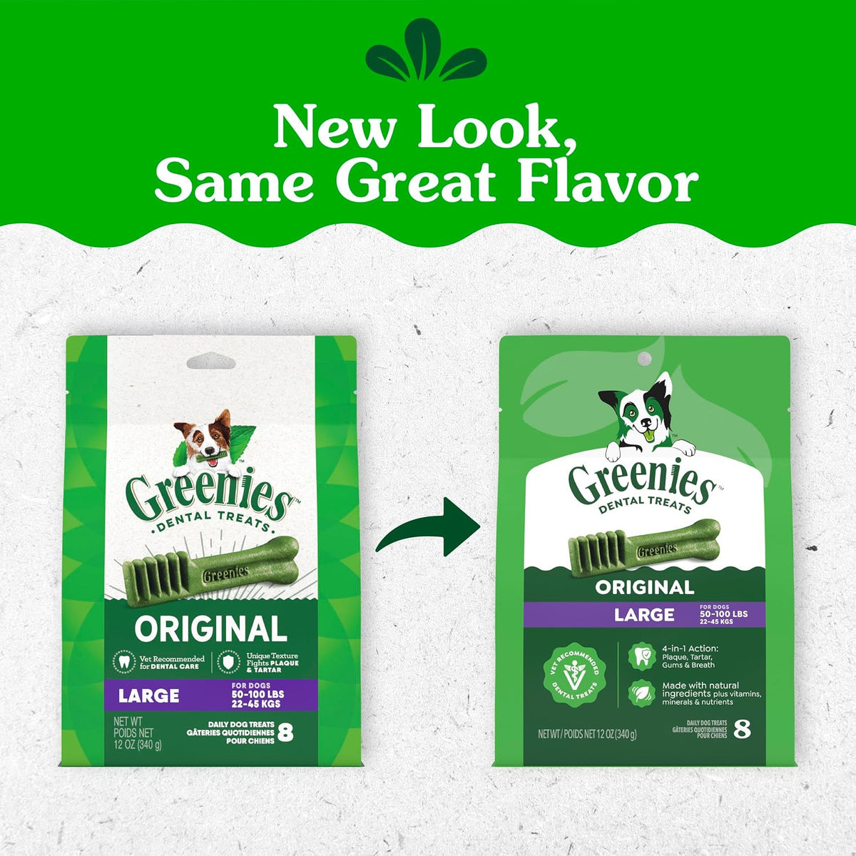 Large Natural Dental Dog Treats, Original Flavor