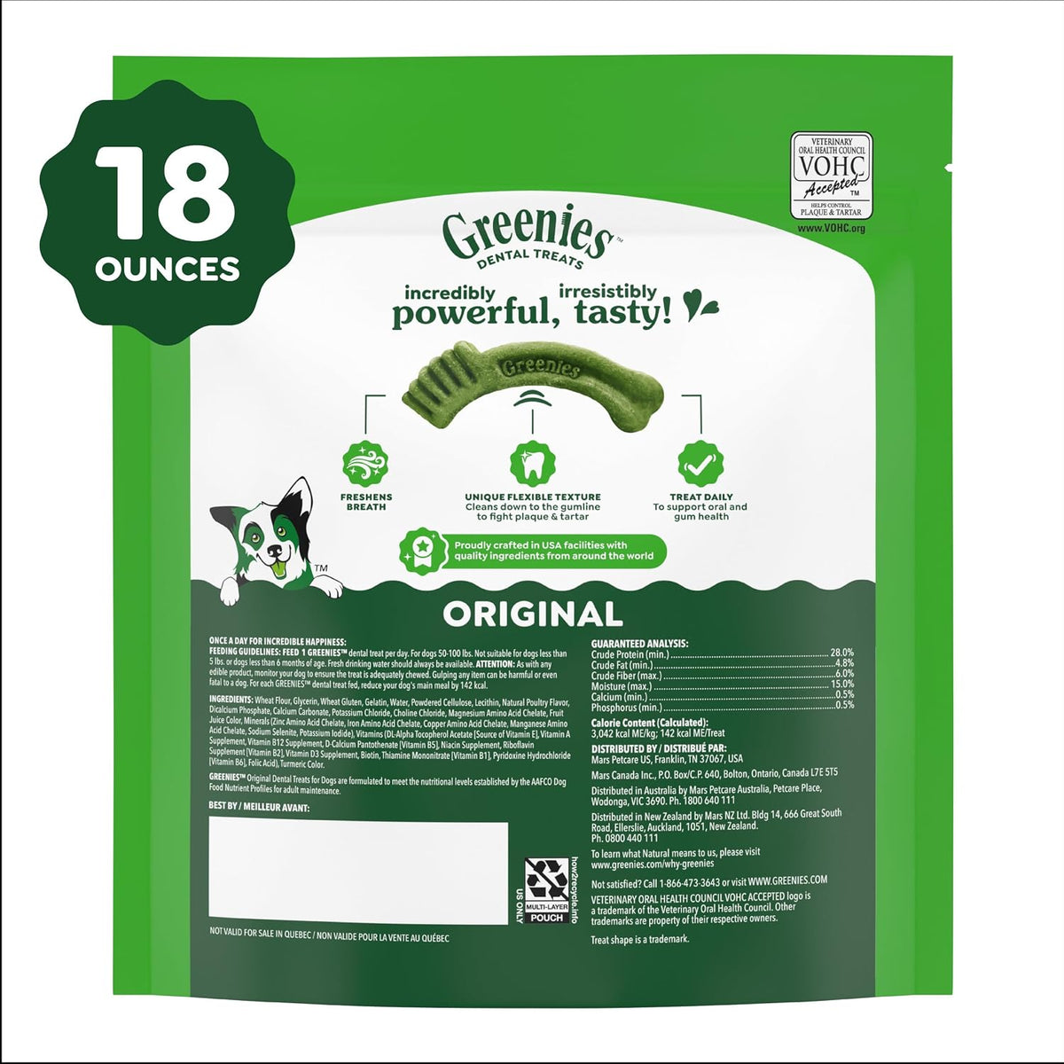 Large Natural Dental Dog Treats, Original Flavor