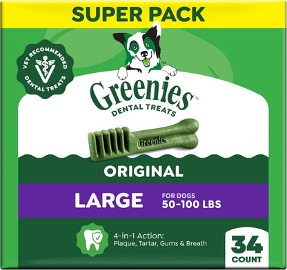 Large Natural Dental Dog Treats, Original Flavor