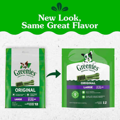 Large Natural Dental Dog Treats, Original Flavor