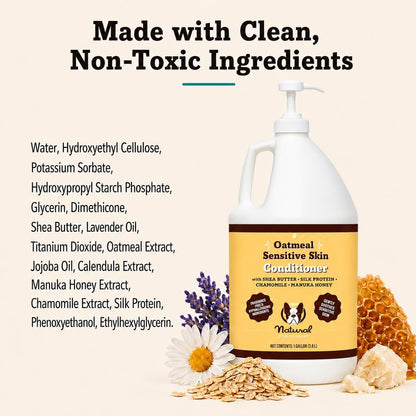 Sensitive Skin Dog Shampoo – Hypoallergenic Oatmeal Anti Itch Shampoo for Dogs, Gentle Puppy & Dog Wash with Aloe Vera, Manuka Honey & Chamomile, Odor Control, 12 oz