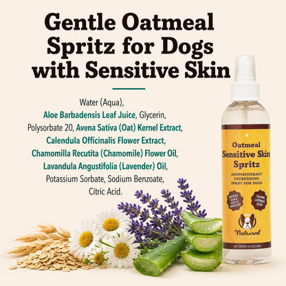 Sensitive Skin Dog Shampoo – Hypoallergenic Oatmeal Anti Itch Shampoo for Dogs, Gentle Puppy & Dog Wash with Aloe Vera, Manuka Honey & Chamomile, Odor Control, 12 oz