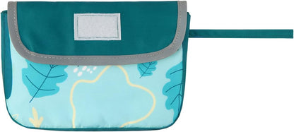 2-in-1 Reversible Dog Raincoat Hooded Poncho Rain Jacket Teal Dino L