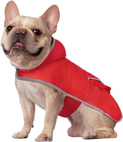 2-in-1 Reversible Dog Raincoat Hooded Poncho Rain Jacket Teal Dino L