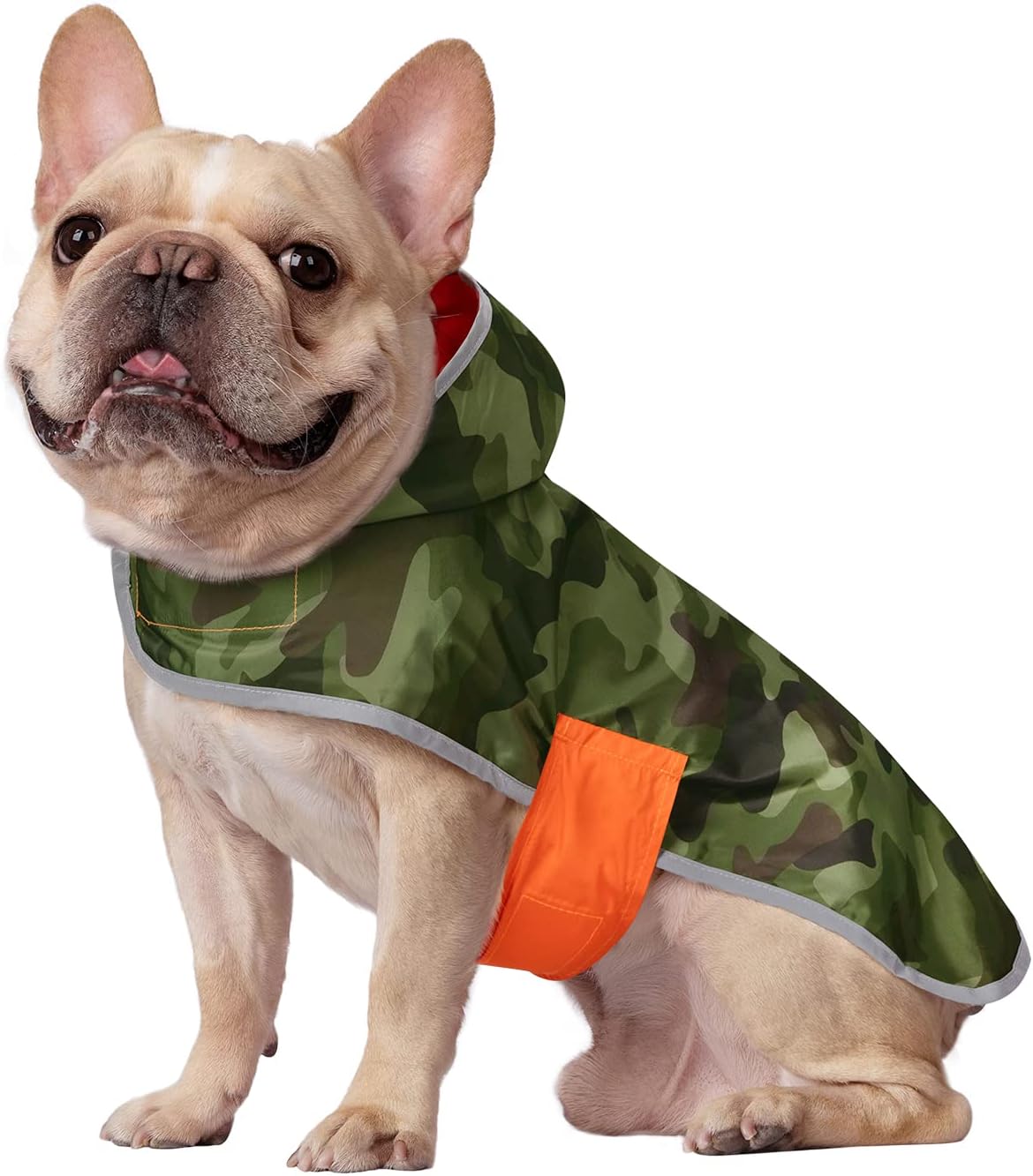 2-in-1 Reversible Dog Raincoat Hooded Poncho Rain Jacket Teal Dino L