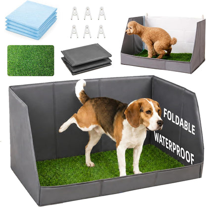 Dog Potty Tray with High Walls and Artificial Grass, 32" x 21"x 16"