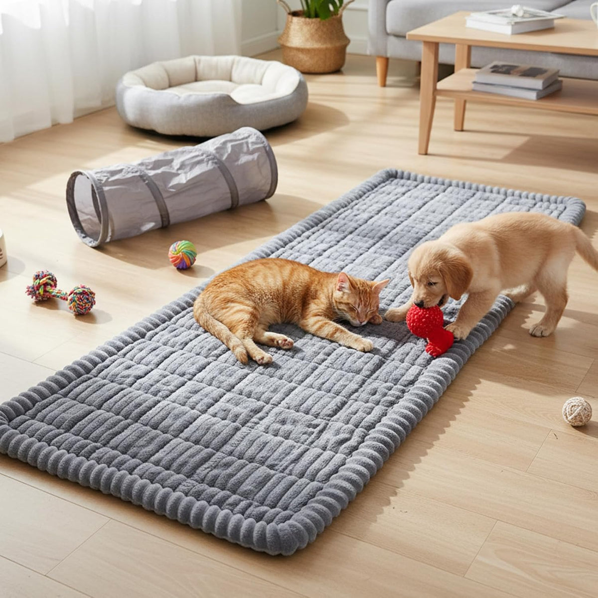Waterproof Flannel Dog Couch Cover, 27.6" x 59", Light Gray