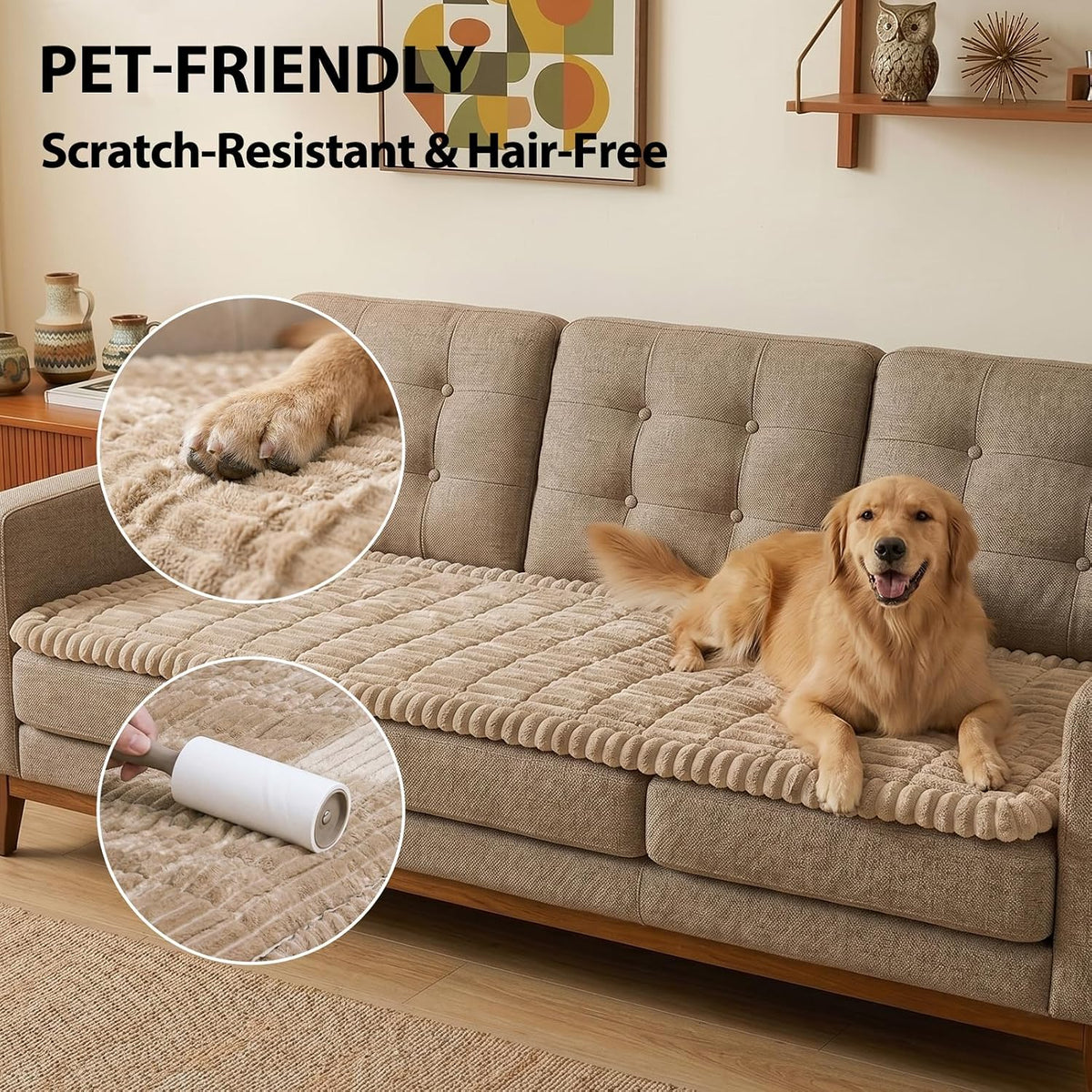 Waterproof Flannel Dog Couch Cover, 27.6" x 59", Light Gray