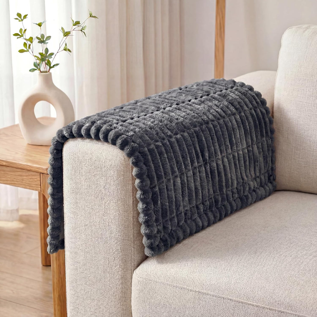 Waterproof Flannel Dog Couch Cover, 27.6" x 59", Light Gray