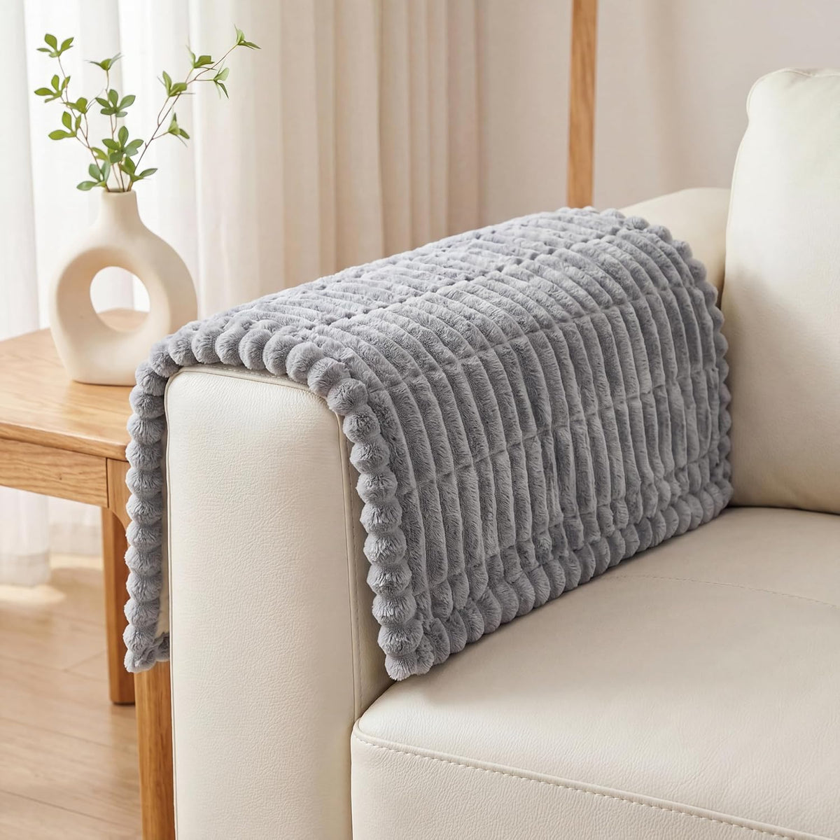 Waterproof Flannel Dog Couch Cover, 27.6" x 59", Light Gray