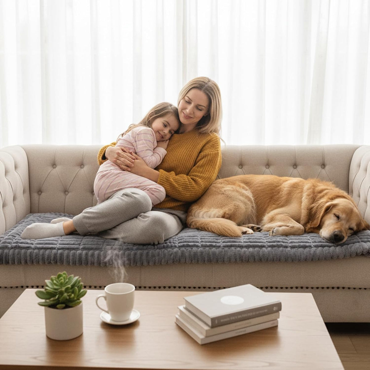 Waterproof Flannel Dog Couch Cover, 27.6" x 59", Light Gray