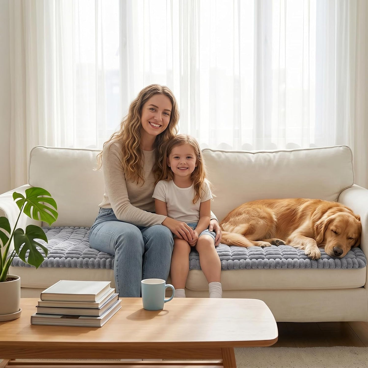 Waterproof Flannel Dog Couch Cover, 27.6" x 59", Light Gray
