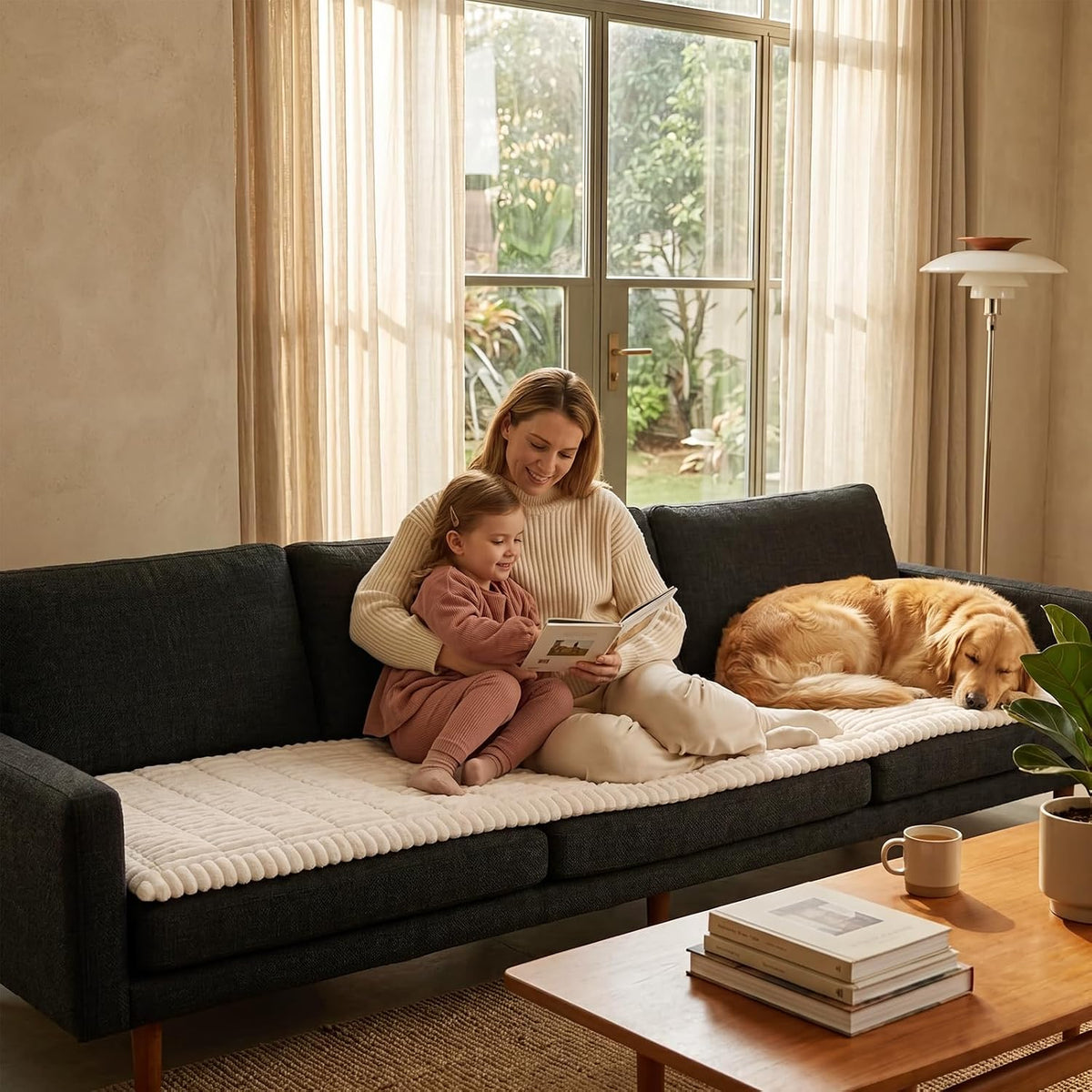 Waterproof Flannel Dog Couch Cover, 27.6" x 59", Light Gray