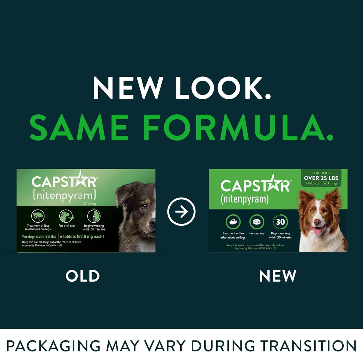 for Dogs (nitenpyram), Fast-Acting Oral Flea Treatment for Dogs Over 25+ lbs, Vet-Recommended Flea Medication Tablets Start Killing in 30 Minutes, 6 Doses