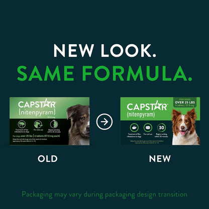 for Dogs (nitenpyram), Fast-Acting Oral Flea Treatment for Dogs Over 25+ lbs, Vet-Recommended Flea Medication Tablets Start Killing in 30 Minutes, 6 Doses