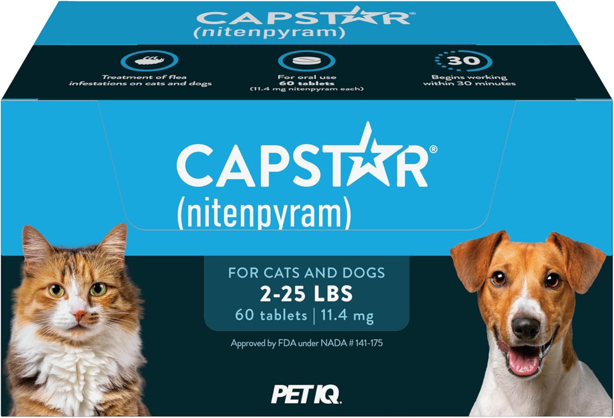 for Dogs (nitenpyram), Fast-Acting Oral Flea Treatment for Dogs Over 25+ lbs, Vet-Recommended Flea Medication Tablets Start Killing in 30 Minutes, 6 Doses