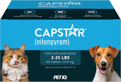 for Dogs (nitenpyram), Fast-Acting Oral Flea Treatment for Dogs Over 25+ lbs, Vet-Recommended Flea Medication Tablets Start Killing in 30 Minutes, 6 Doses