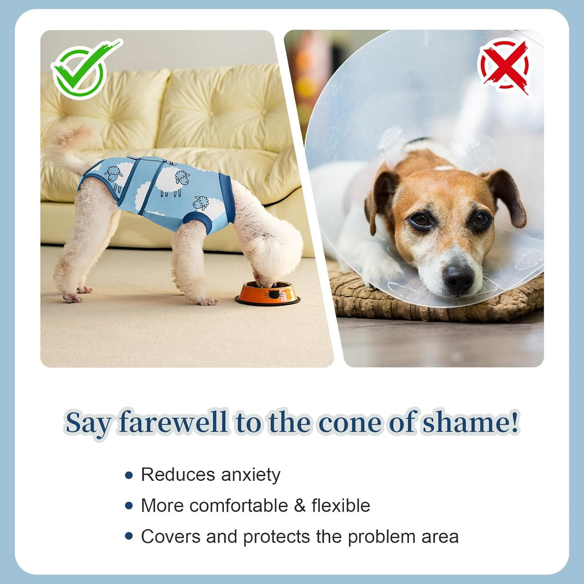 Recovery Suit for Dogs Cats,Female Male Dog Onesie for Spay Neuter,Substitute E-Collar & Cone,Anti-Licking Breathable Onesie for Small Medium Large Dogs Cats (Fish,XL)
