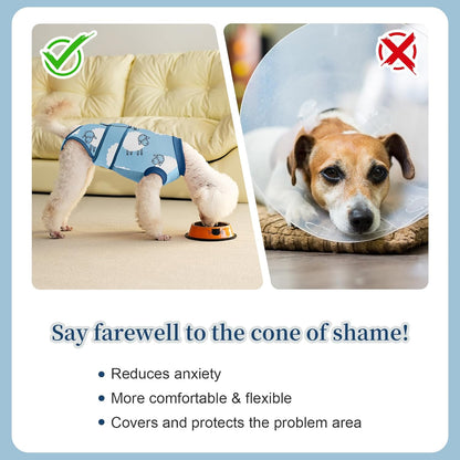 Recovery Suit for Dogs Cats,Female Male Dog Onesie for Spay Neuter,Substitute E-Collar & Cone,Anti-Licking Breathable Onesie for Small Medium Large Dogs Cats (Fish,XL)