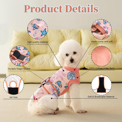 Recovery Suit for Dogs Cats,Female Male Dog Onesie for Spay Neuter,Substitute E-Collar & Cone,Anti-Licking Breathable Onesie for Small Medium Large Dogs Cats (Fish,XL)