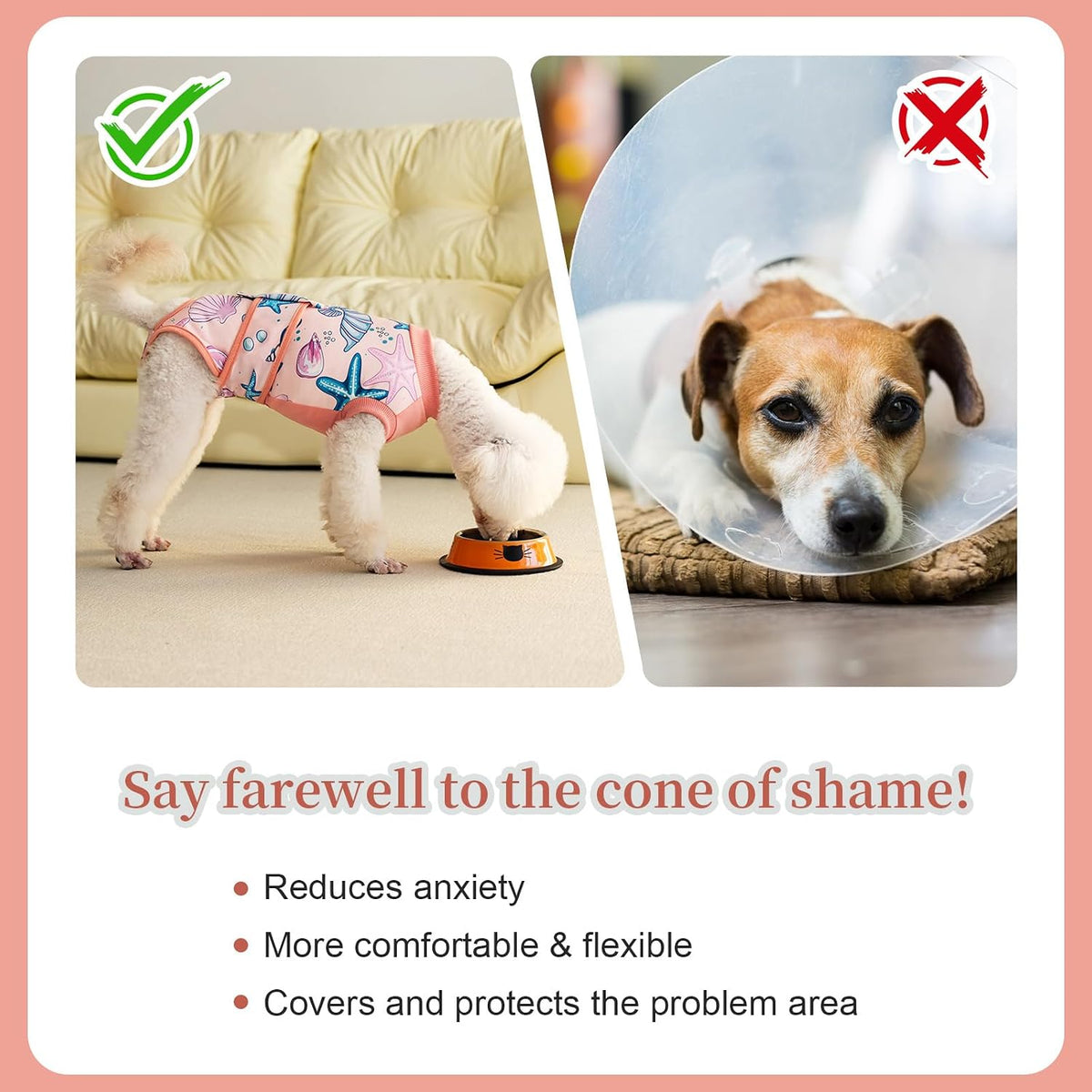 Recovery Suit for Dogs Cats,Female Male Dog Onesie for Spay Neuter,Substitute E-Collar & Cone,Anti-Licking Breathable Onesie for Small Medium Large Dogs Cats (Fish,XL)