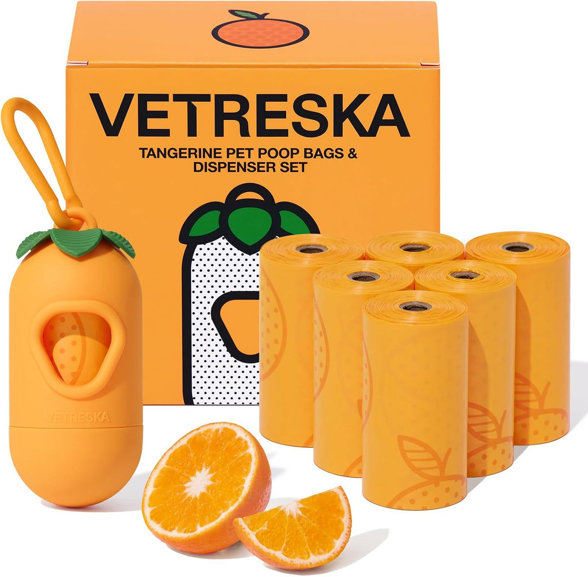 Dog Poop Bag Dispenser with Citrus Scented Waste Bags, 105 Counts