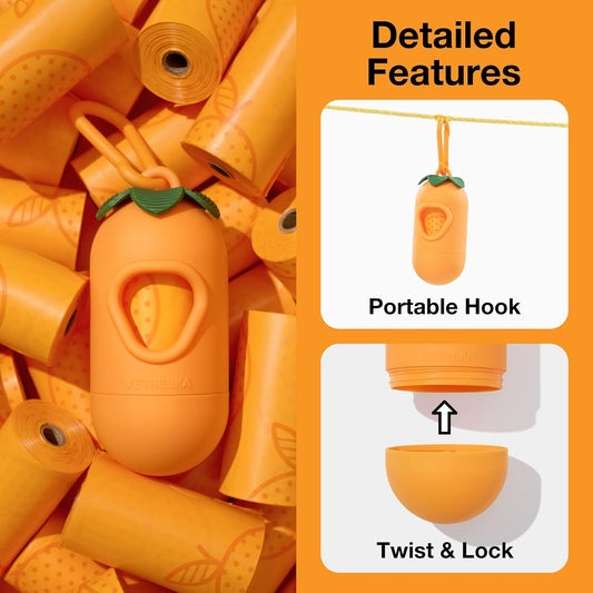Dog Poop Bag Dispenser with Citrus Scented Waste Bags, 105 Counts