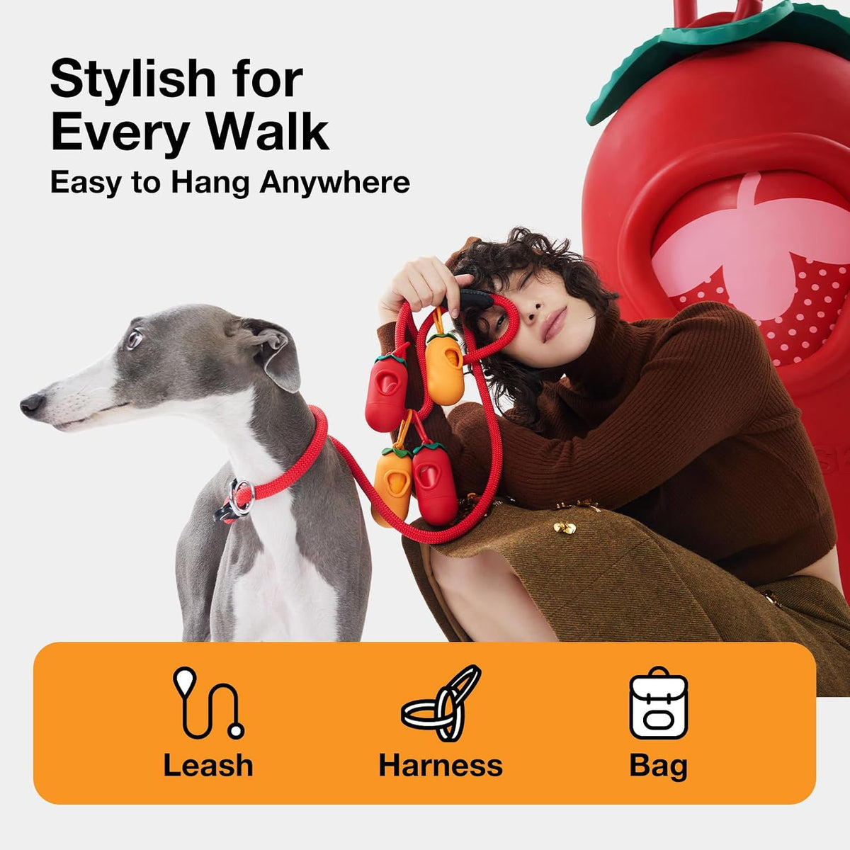 Dog Poop Bag Dispenser with Citrus Scented Waste Bags, 105 Counts