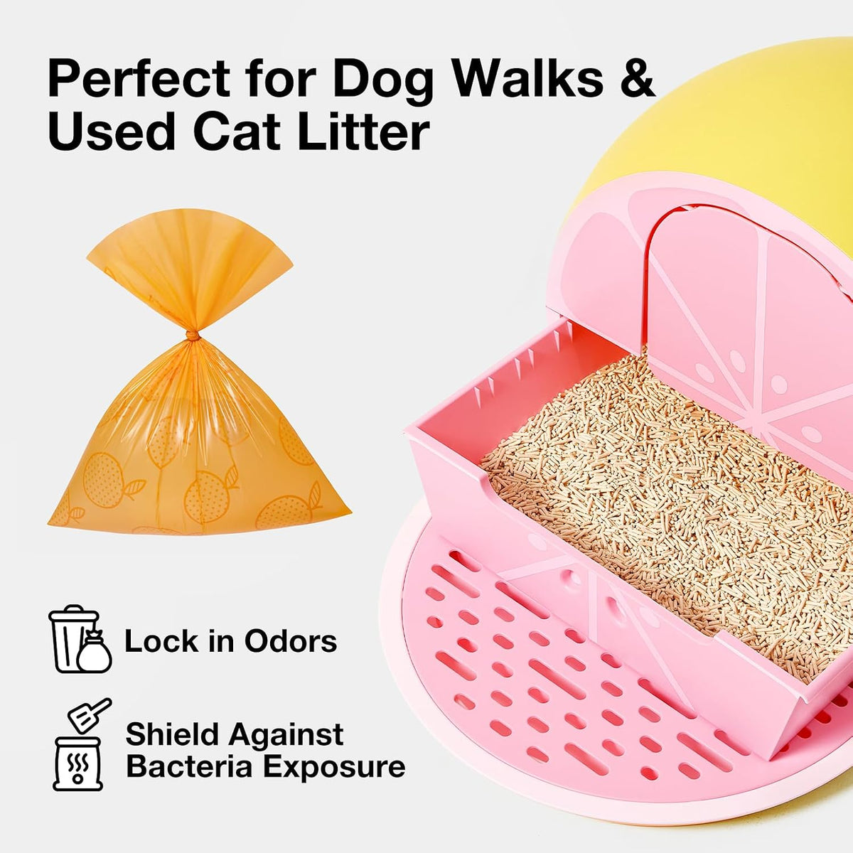 Dog Poop Bag Dispenser with Citrus Scented Waste Bags, 105 Counts
