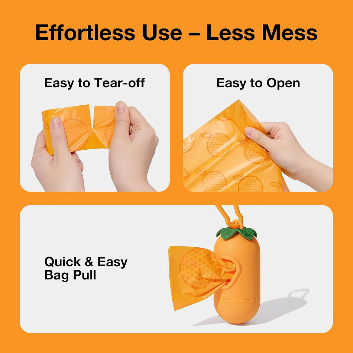 Dog Poop Bag Dispenser with Citrus Scented Waste Bags, 105 Counts