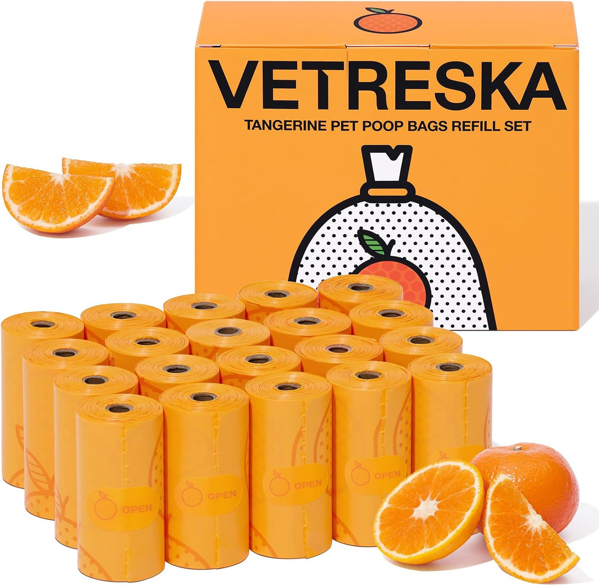 Dog Poop Bag Dispenser with Citrus Scented Waste Bags, 105 Counts