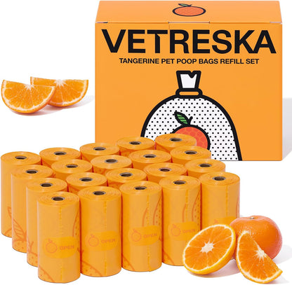 Dog Poop Bag Dispenser with Citrus Scented Waste Bags, 105 Counts