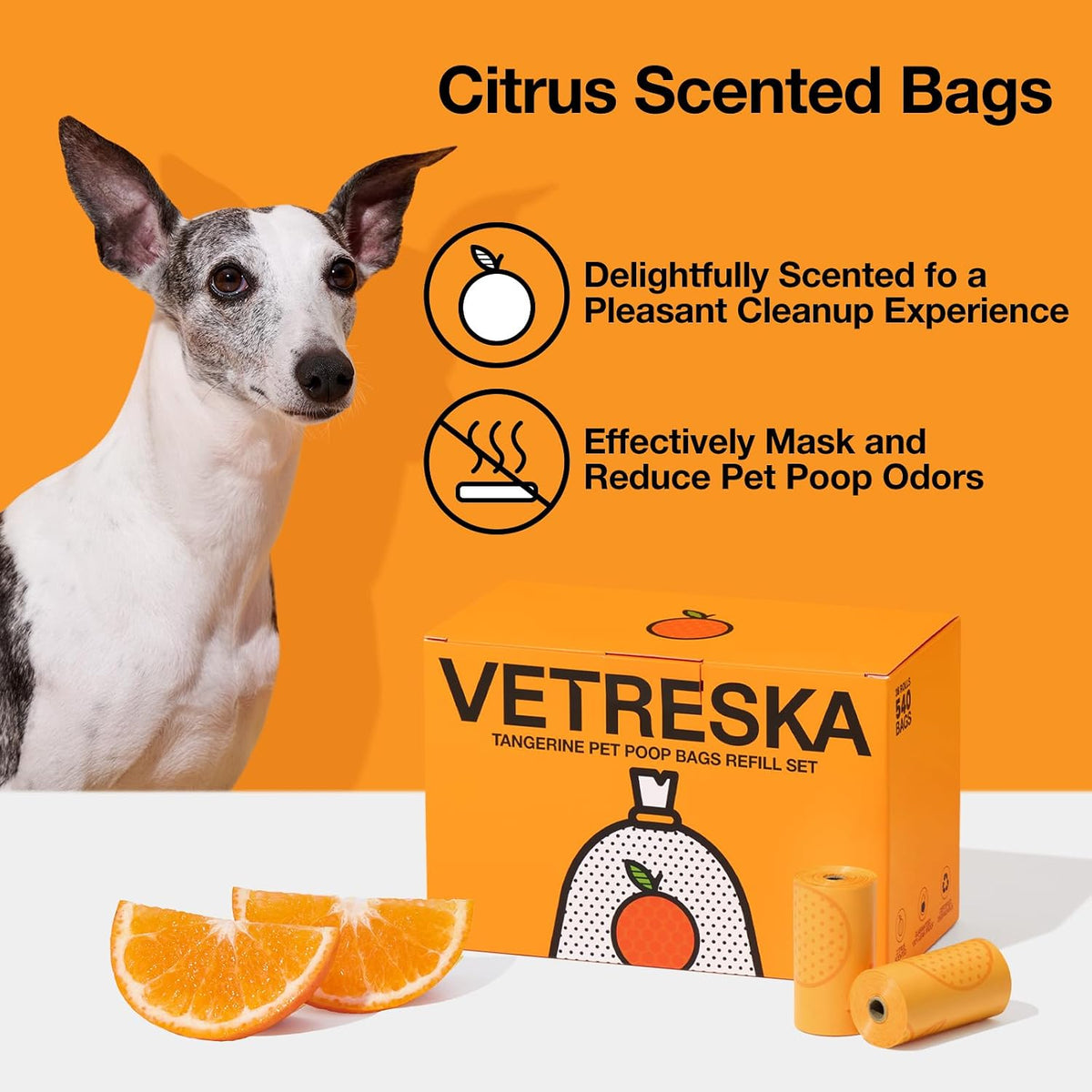 Dog Poop Bag Dispenser with Citrus Scented Waste Bags, 105 Counts