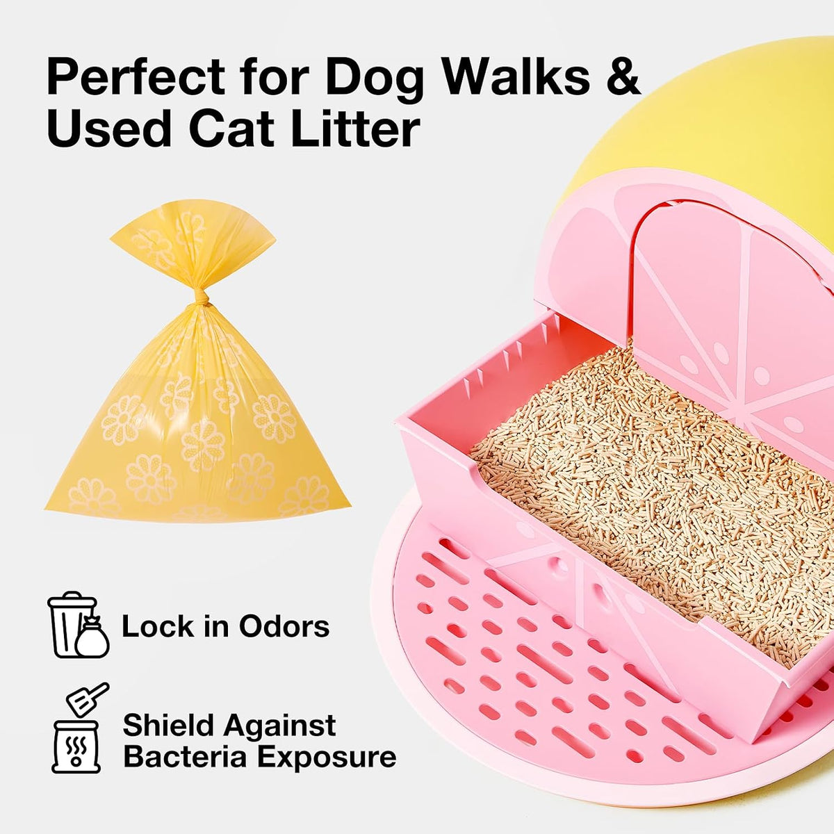 Dog Poop Bag Dispenser with Citrus Scented Waste Bags, 105 Counts