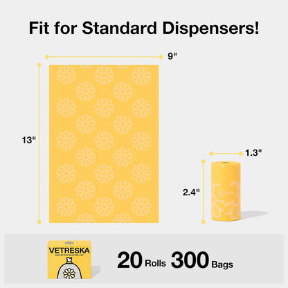 Dog Poop Bag Dispenser with Citrus Scented Waste Bags, 105 Counts