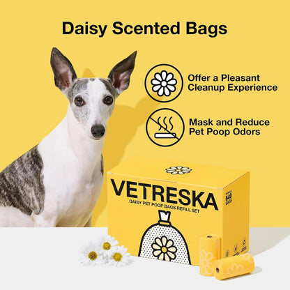 Dog Poop Bag Dispenser with Citrus Scented Waste Bags, 105 Counts