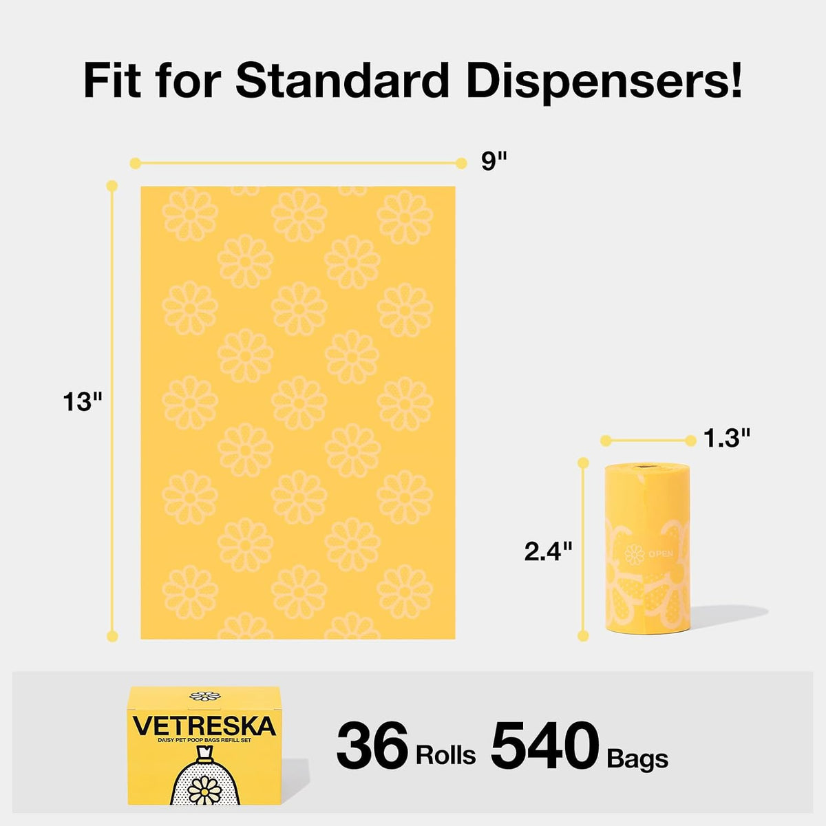Dog Poop Bag Dispenser with Citrus Scented Waste Bags, 105 Counts