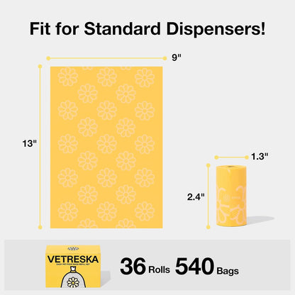 Dog Poop Bag Dispenser with Citrus Scented Waste Bags, 105 Counts