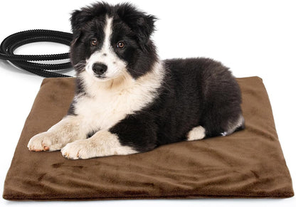 Pet Heating Pad with Timer, Adjustable Temperature, Waterproof, Chew Resistant Cord, Auto Power-Off, Electric Indoor Heated Mat for Dogs and Cats