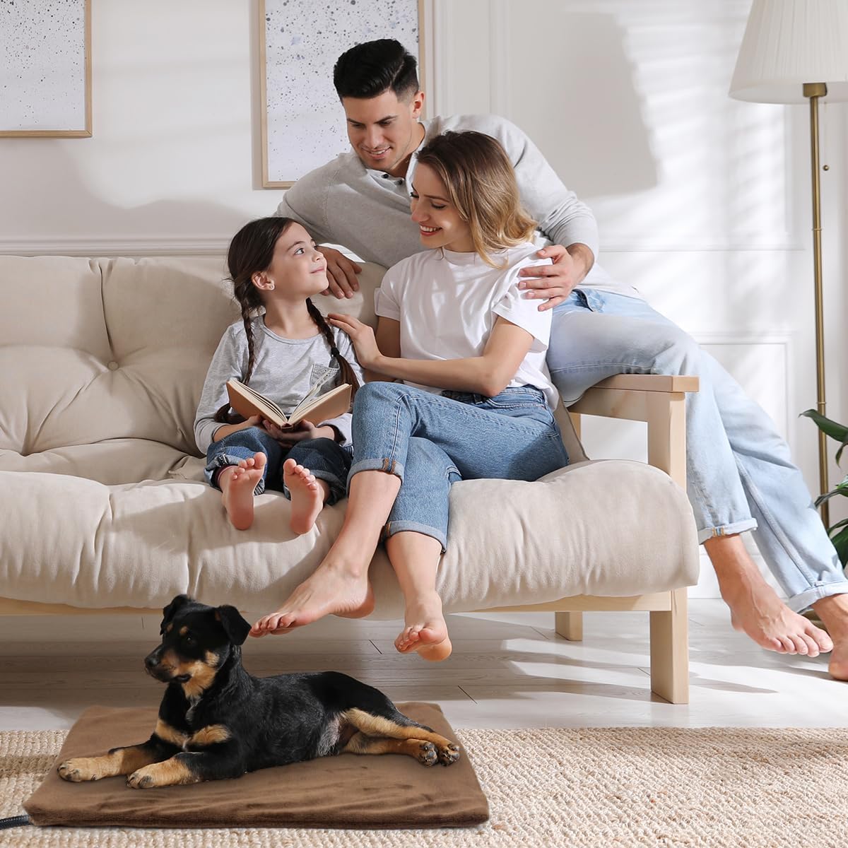 Pet Heating Pad with Timer, Adjustable Temperature, Waterproof, Chew Resistant Cord, Auto Power-Off, Electric Indoor Heated Mat for Dogs and Cats
