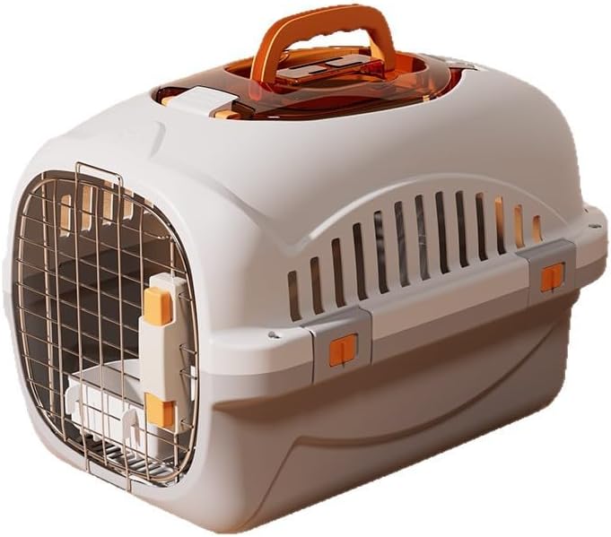 Cat Carrier Airline Approved, Portable Pet Travel Crate with Anti-Stress Design for Cats & Small Dogs, Car Safe Kennel with Top Window (Yellow)