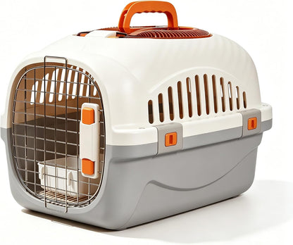 Cat Carrier Airline Approved, Portable Pet Travel Crate with Anti-Stress Design for Cats & Small Dogs, Car Safe Kennel with Top Window (Yellow)