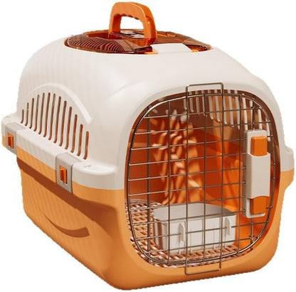 Cat Carrier Airline Approved, Portable Pet Travel Crate with Anti-Stress Design for Cats & Small Dogs, Car Safe Kennel with Top Window (Yellow)