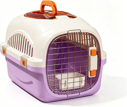 Cat Carrier Airline Approved, Portable Pet Travel Crate with Anti-Stress Design for Cats & Small Dogs, Car Safe Kennel with Top Window (Yellow)
