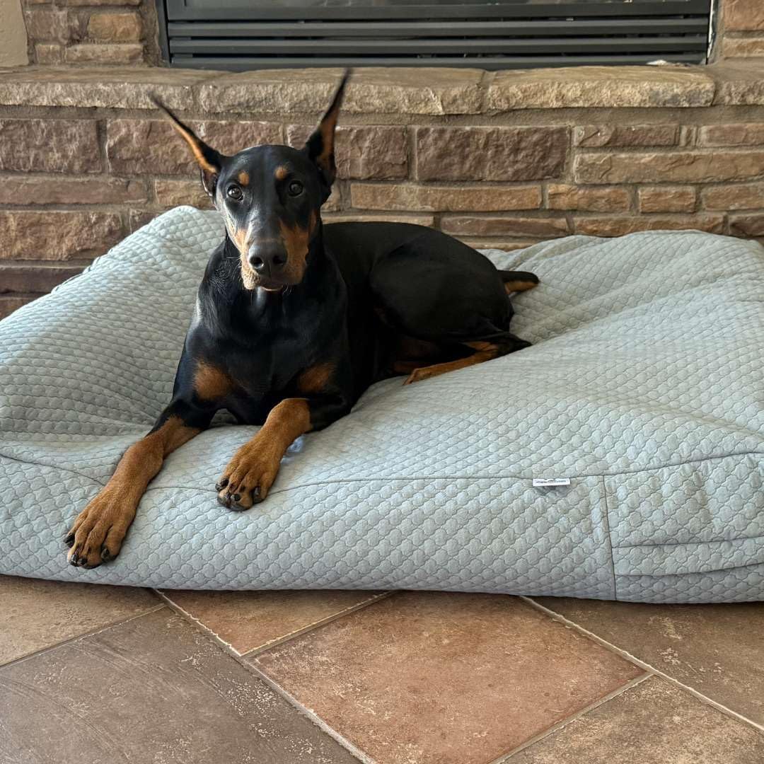 Quilted Dog Bed Cover, Waterproof Heavy‑Duty Washable, Medium, Tan