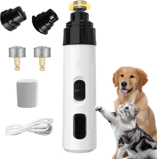 Silent Pet Nail Grinder for Dogs & Cats, 3 Grinding Heads