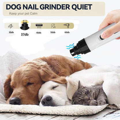 Silent Pet Nail Grinder for Dogs & Cats, 3 Grinding Heads