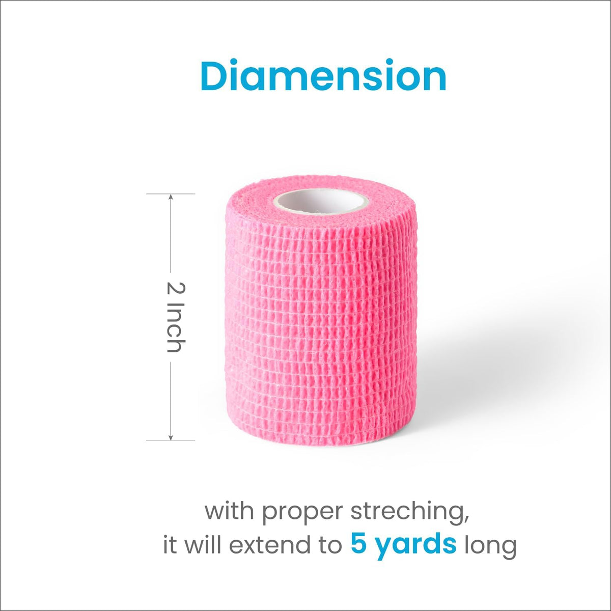 Pet Wrap, Self-Adhesive, Only Sticks to Itself, Non-Woven Tape for Dog Legs, Paws, Wounds, First Aid Cohesive Gauze for Horse, Cat, Bird, Animal, 6 Rolls, 2 Inch, Pawprints A