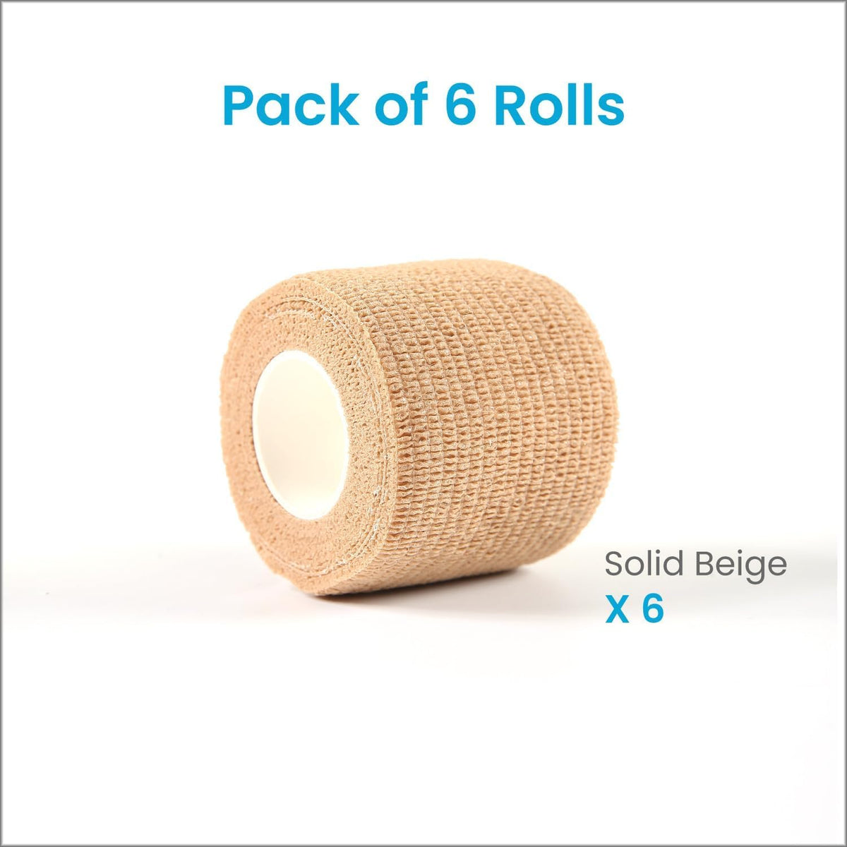 Pet Wrap, Self-Adhesive, Only Sticks to Itself, Non-Woven Tape for Dog Legs, Paws, Wounds, First Aid Cohesive Gauze for Horse, Cat, Bird, Animal, 6 Rolls, 2 Inch, Pawprints A